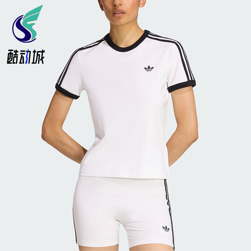 Adidas/阿迪达斯正品三叶草女士圆领经典套头透气修身短袖KD3683图片