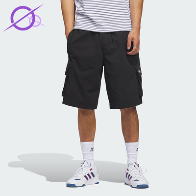 Adidas/阿迪达斯正品三叶草男士透气滑板风工装运动短裤KE1027