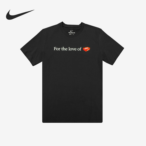 Nike/耐克正品新款男黑色字母印花圆领合身短袖T恤CT6299-010