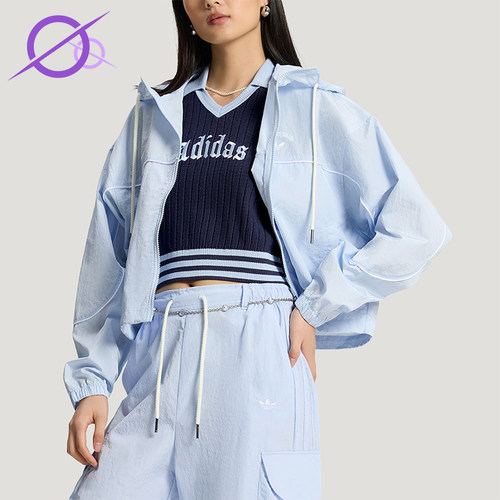 Adidas/阿迪达斯正品三叶草女士梭织户外运动透气时尚外套KT3056