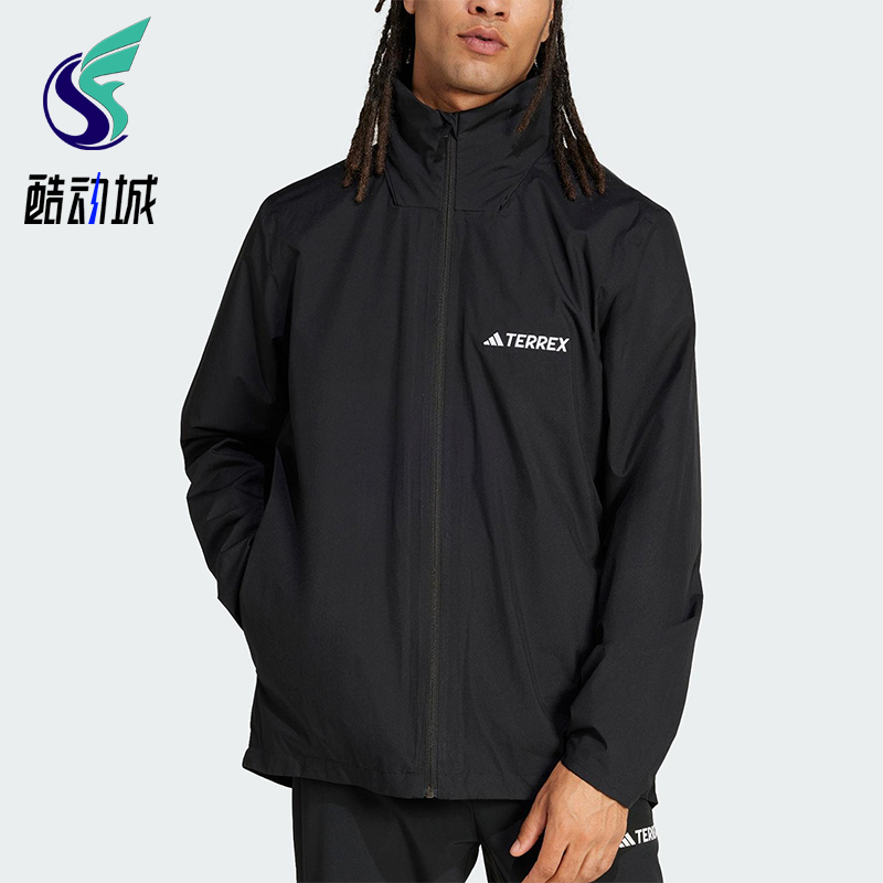Adidas/阿迪达斯正品新款男士户外梭织连帽夹克外套JM8692