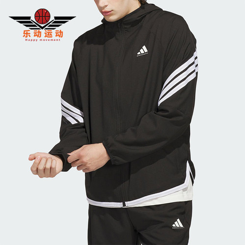 Adidas/阿迪达斯正品JACKET 男士休闲连帽篮球梭织运动外套KA9896