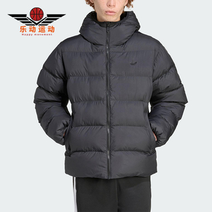 Adidas/阿迪达斯正品三叶草男士休闲连帽保暖梭织运动棉服JX4123