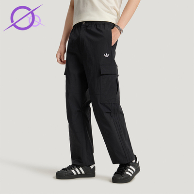 Adidas/阿迪达斯正品三叶草CARGOPANT新款男经典黑色工装裤LE7350