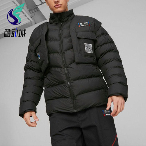 Puma/彪马正品秋冬男女同款徽章赛车印花立领经典棉服621012-01