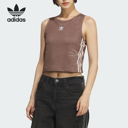 Adidas/阿迪达斯正品三叶草女士运动圆领无袖透气背心KE3892