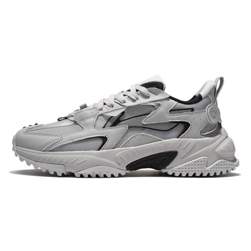 李宁正品 越川 时尚复古男子减震回弹低帮舒适运动休闲鞋 AGCS089