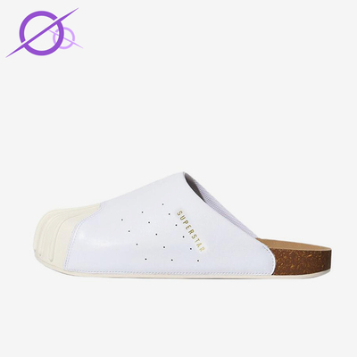 Adidas/阿迪达斯正品三叶草新款男女白棕色鞋休闲拖鞋LC0412