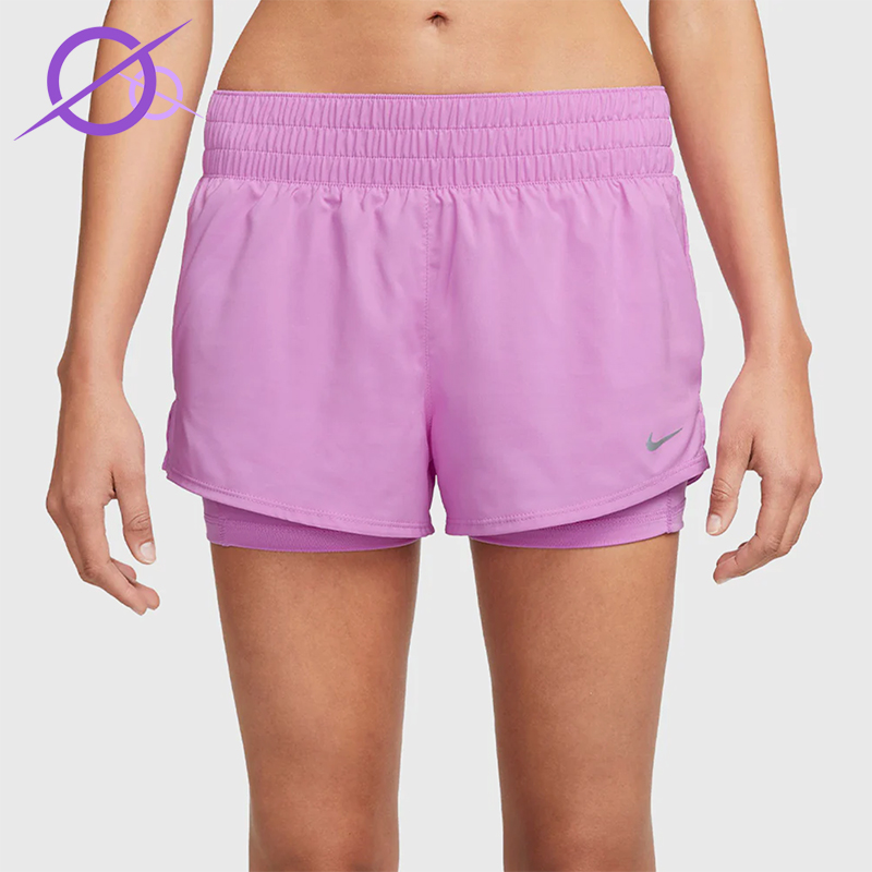 Nike/耐克正品2025女士印花松紧腰透气二合一运动短裤DX6013-532