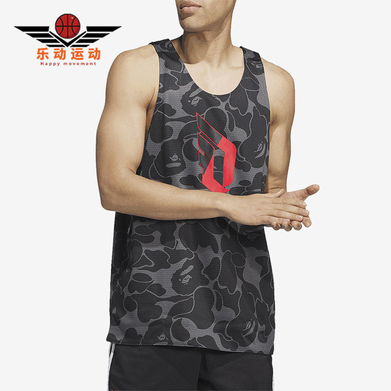 Adidas/阿迪达斯正品Bape男士双面篮球休闲训练无袖背心 JF1154