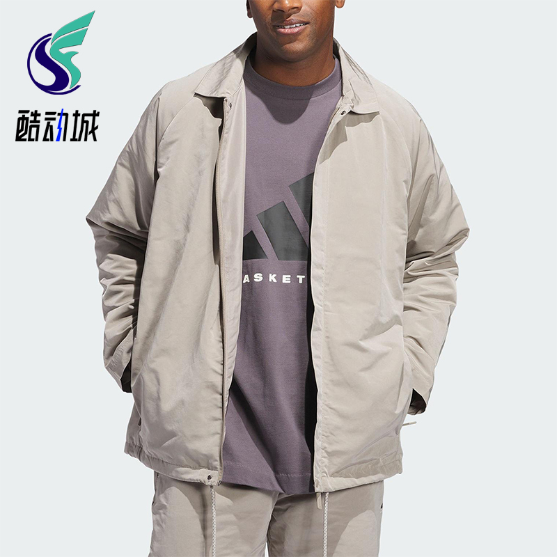 Adidas/阿迪达斯正品JACKET男女同款篮球宽松运动翻领外套JC7843