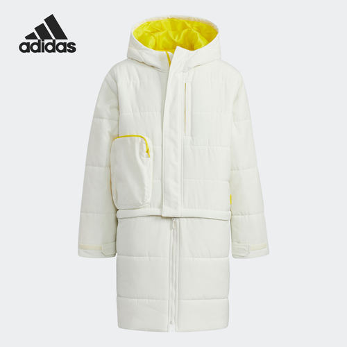 Adidas/阿迪达斯正品乐高联名白色加厚大童长款棉服HB6601