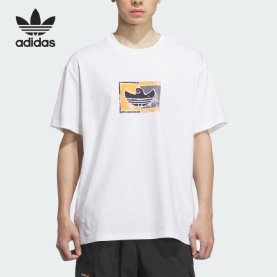 Adidas/阿迪达斯正品三叶草男女针织宽松圆领简约休闲T恤KD4289
