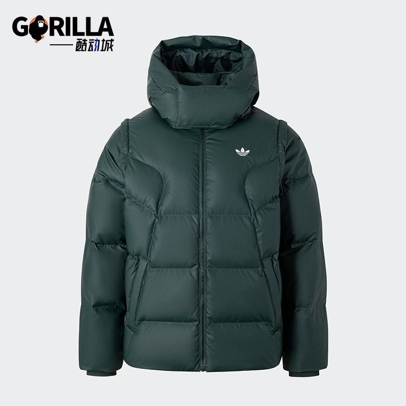 Adidas/阿迪达斯正品三叶草男士加厚连帽保暖羽绒服JW1366