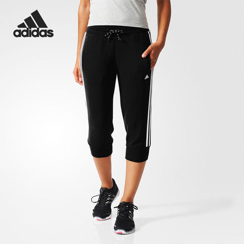 Adidas/阿迪达斯正品ESS 3S 3/4 PANT女士经典系带七分裤AJ4689