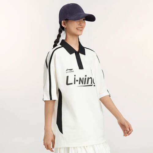 李宁正品2025夏季男女宽松美式复古翻领透气短袖POLO衫APLV175