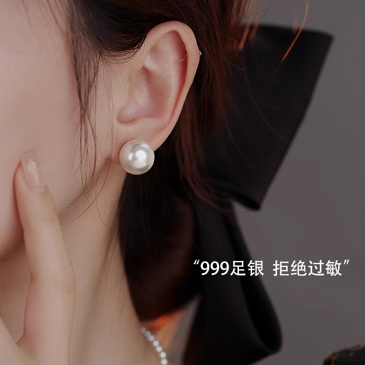 ChozenKinny999纯银天然淡水珍珠耳环女高级感耳夹施家耳钉气质