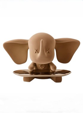 漫不慢轻奢小象托盘植绒摆件入户玄关钥匙收纳盘T酒电视柜装饰品