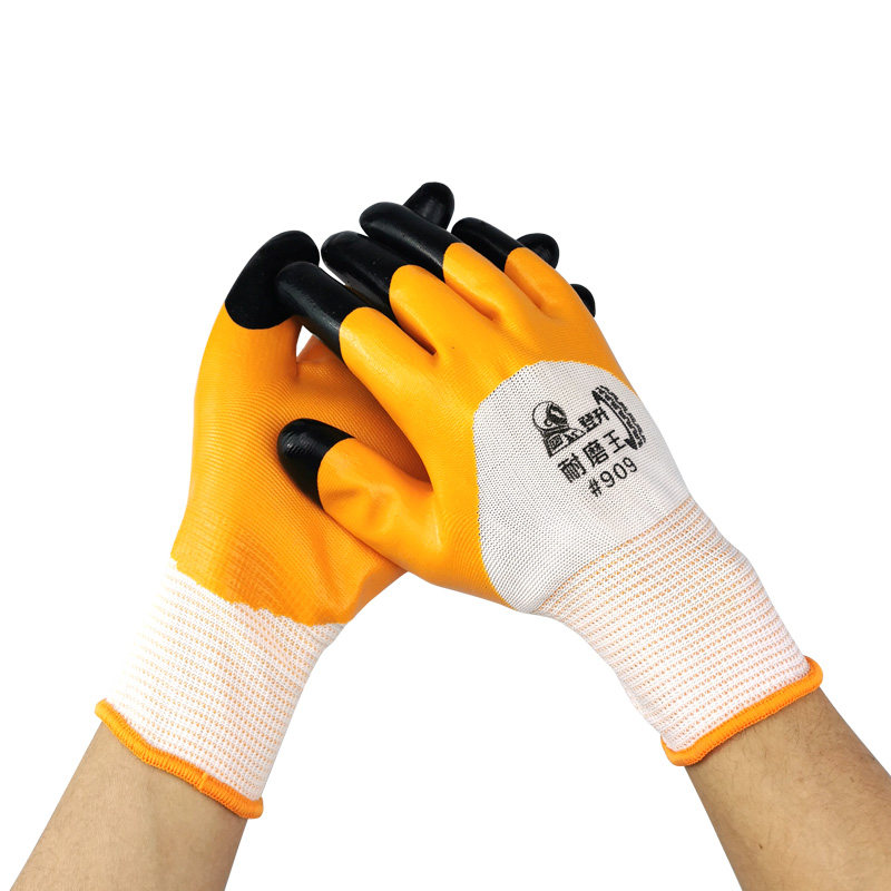 登升手套劳保浸胶k耐磨909涂胶男工地工作防水耐油带胶皮干活手套,居家日用,手部防护用品,淘宝优惠券,粉丝福利购,淘宝优惠卷