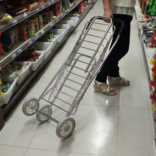 铝合金购物车买菜车 四个大轮可折叠便携手推车小拉Y车老人拖拖车