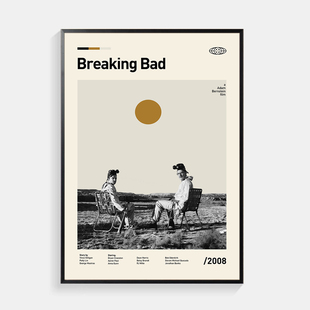 美剧绝命毒师海报装饰画客厅沙发背景墙卧室壁画复古X创意电影挂