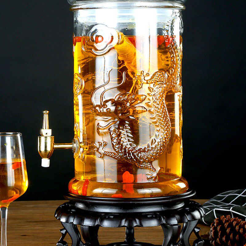 泡酒玻璃瓶带龙头10斤20斤家用加厚泡酒坛子N密封罐葡萄酿酒泡酒