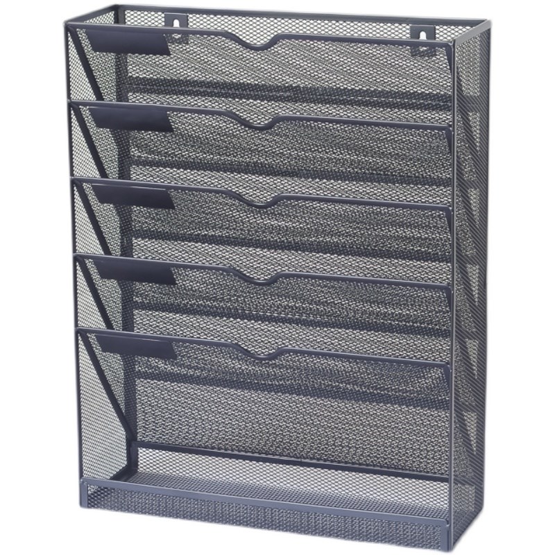 桌面多层A4文件夹l收纳架报刊杂志资料整理文具架铁艺挂墙式壁挂