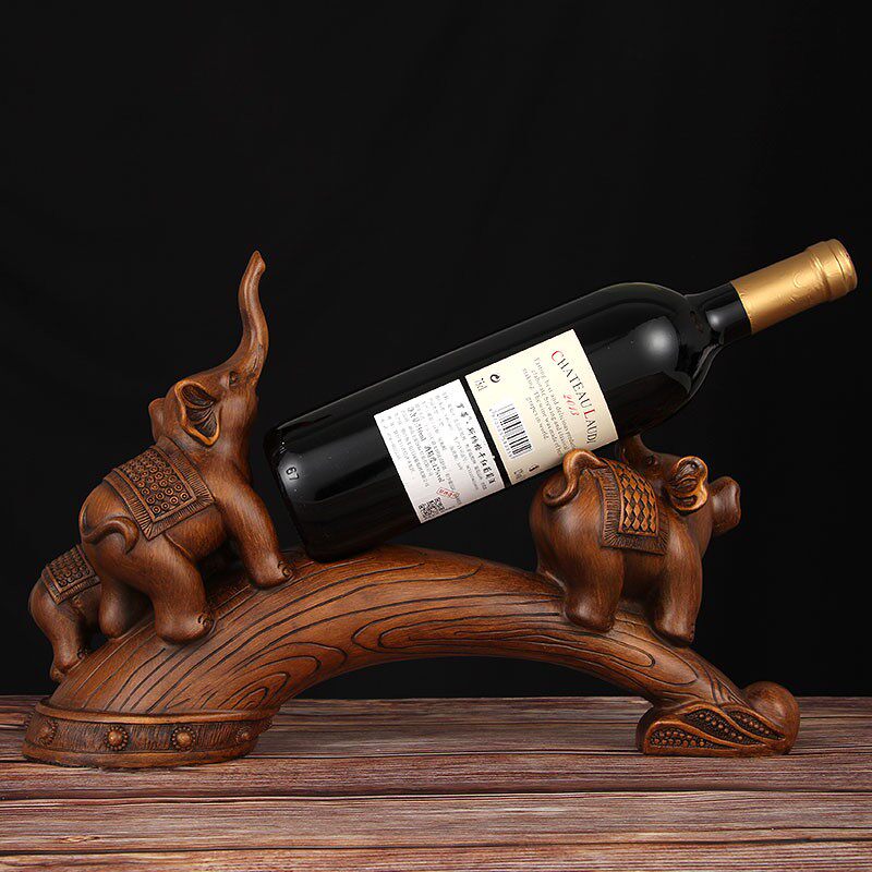 大象红酒架客厅i电视柜摆件葡萄酒托复古装饰工艺品乔迁新居摆设