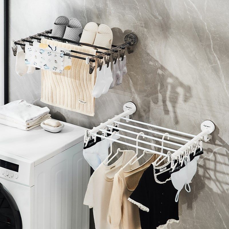 吸盘可折叠晾晒架阳台墙上折叠挂衣架免打孔晾Q晒置物架晾鞋架窗,收纳整理,小型晾晒架,淘宝优惠券,粉丝福利购,淘宝优惠卷