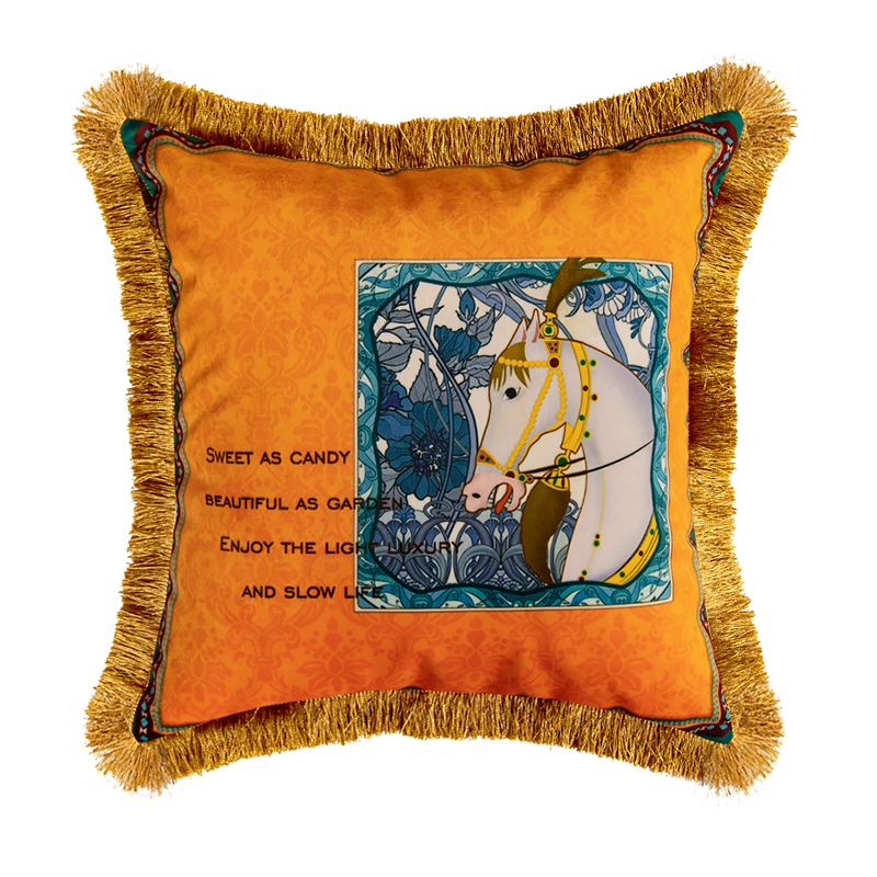 美式轻奢抱枕样板房奢华沙发客厅靠垫床头靠背R靠垫套流苏抱枕套