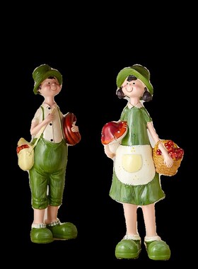 钰鉴田园风可爱情侣情人节礼w物家居桌面超市商场酒店装饰美陈摆