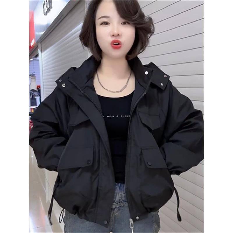 冲锋衣外套女2024春秋新款韩版连帽宽松休闲短款夹克百搭上衣洋气