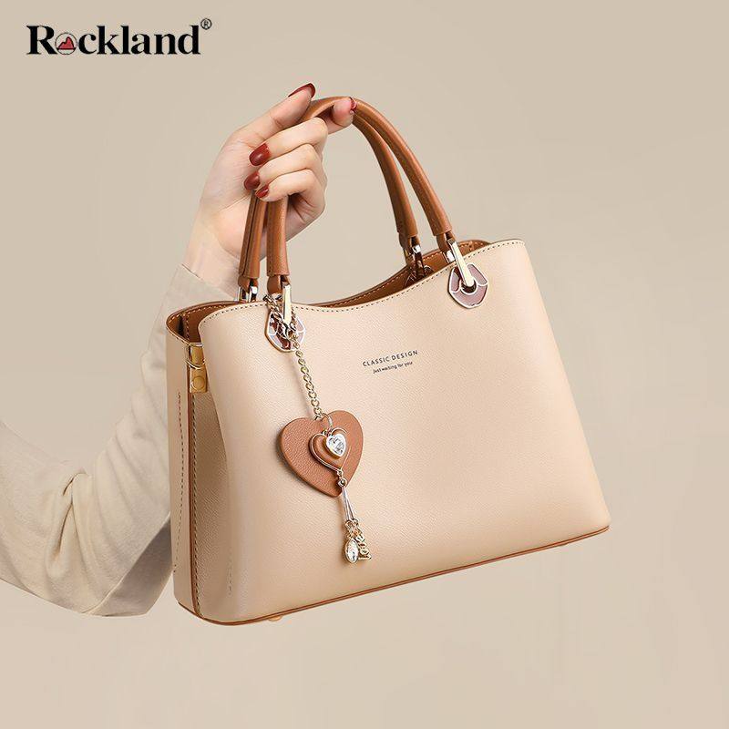 美国Rockland真皮包包2024新款女大容量气质手提包百搭中年妈妈包