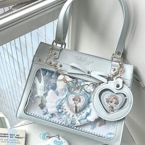 原创日常百搭透明斜挎二次元徽章吧唧痛包女【流风回雪】
