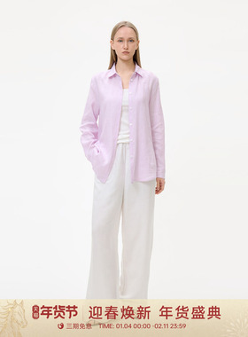 GOLDEN BARRY金和百瑞25夏松弛感100亚麻轻薄衬衫女上衣212609