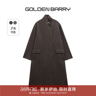 GOLDEN BARRY金和百瑞2025秋冬高级灰宽松牦牛绒毛织开衫243110