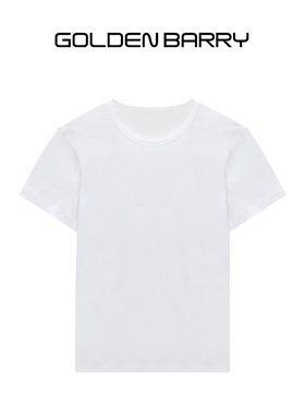 GOLDEN BARRY金和百瑞25夏柔软亲肤圆领白色短袖t恤女上衣201007