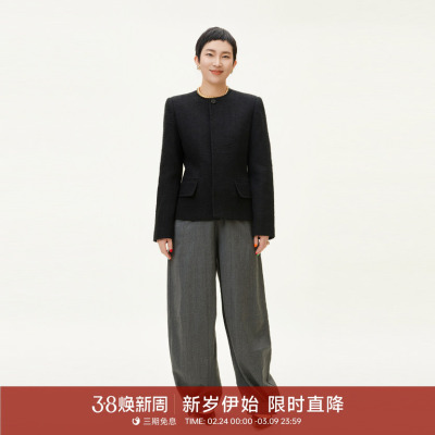 【夜幕经典】GOLDEN BARRY金和百瑞春季新款收腰立裁外套124106