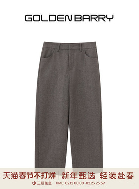 【绵羊毛】GOLDEN BARRY25秋冬经典复古气质百搭九分镰刀裤522021