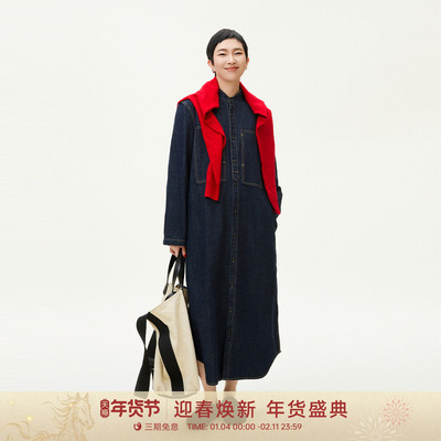 复古俏皮经典棉质牛仔连衣裙女装