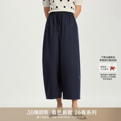 GOLDEN BARRY26春新款休闲松弛褶皱解构廓形九分气球裤521064