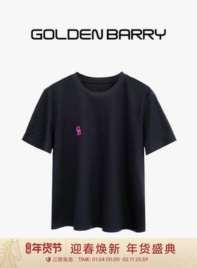 GOLDEN BARRY金和百瑞夏季休闲百搭潮酷简约刺绣T恤 201884