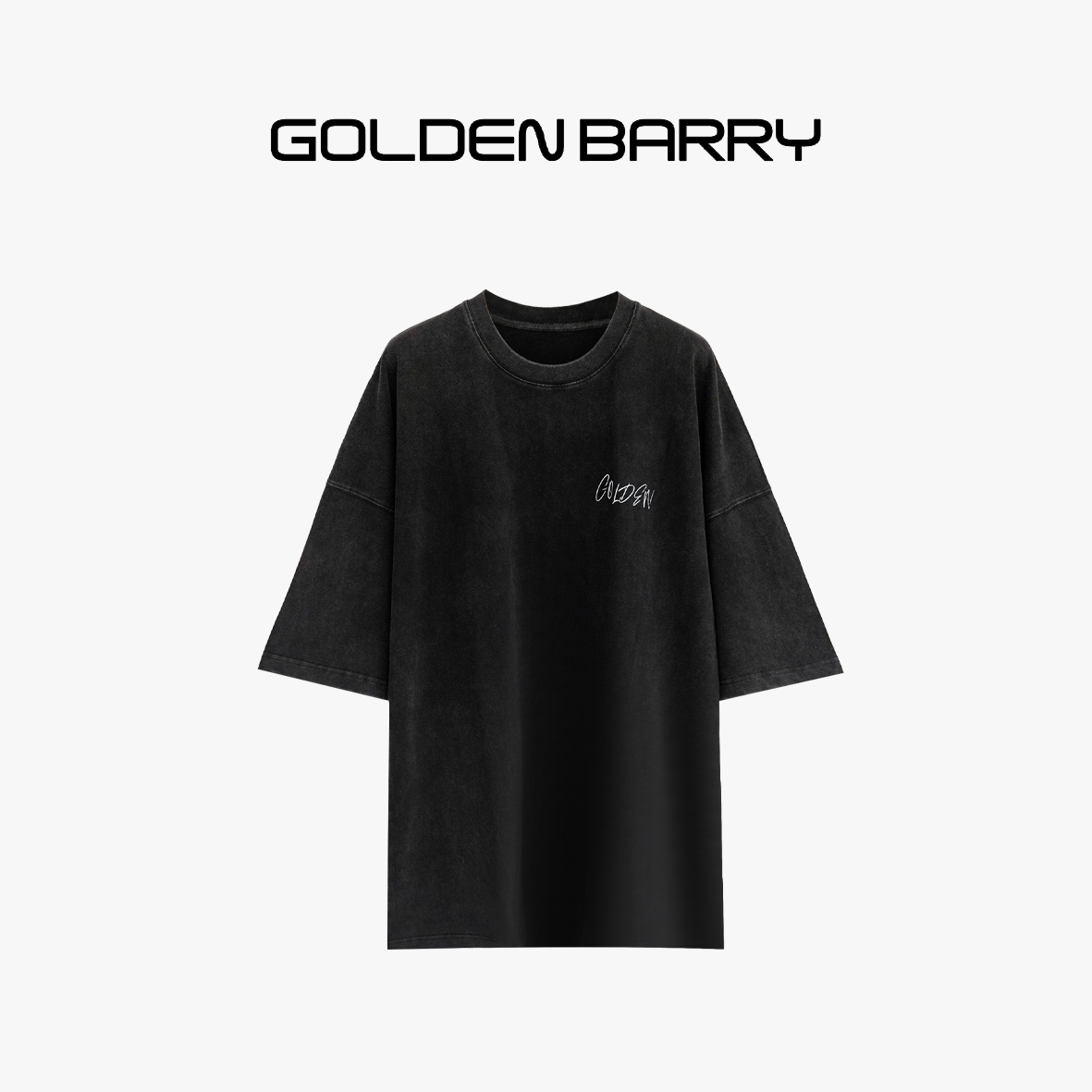 GOLDENBARRY做旧logoT恤男女同款