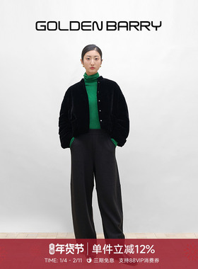 GOLDEN BARRY金和百瑞2025年冬季丝绒保暖立领短款羽绒服133077