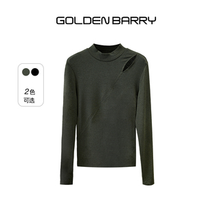 簡約柳葉口打底衫 GOLDEN BARRY25夏半高領(lǐng)百搭時尚 長袖 202374