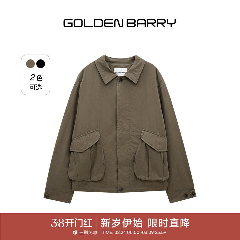 GOLDEN BARRY金和百瑞男装保暖实穿韩系百搭休闲翻领外套170010