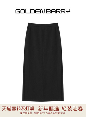 GOLDEN BARRY26早春气质显瘦百搭直筒100棉H型针织半身裙女310240