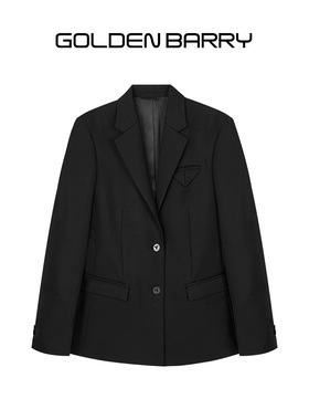 GOLDEN BARRY26春经典基础气质潮流休闲百搭黑色西装女100152