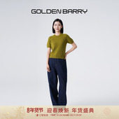 GOLDEN BARRY金和百瑞2025年春秋细腻100%羊绒多色短袖 毛衣243088
