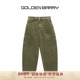 GOLDEN BARRY金和百瑞25年春复古水洗舒适好穿100棉阔腿裤 512030